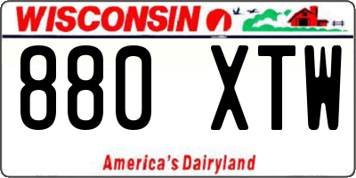 WI license plate 880XTW