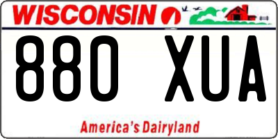 WI license plate 880XUA
