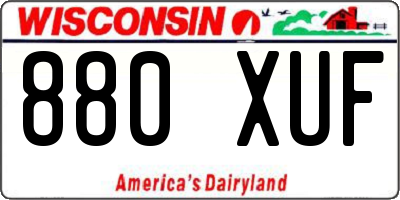 WI license plate 880XUF