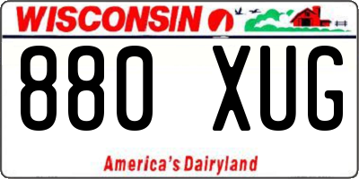 WI license plate 880XUG