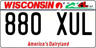 WI license plate 880XUL