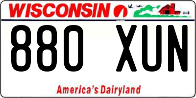 WI license plate 880XUN