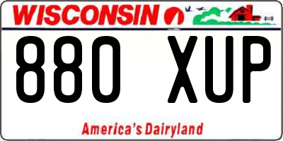 WI license plate 880XUP
