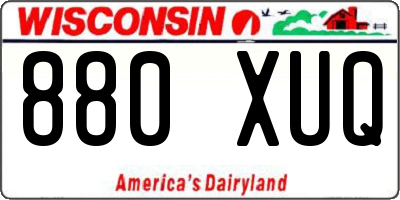 WI license plate 880XUQ