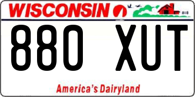 WI license plate 880XUT