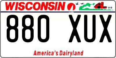 WI license plate 880XUX