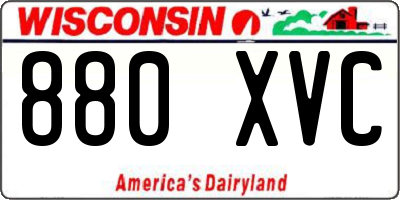 WI license plate 880XVC