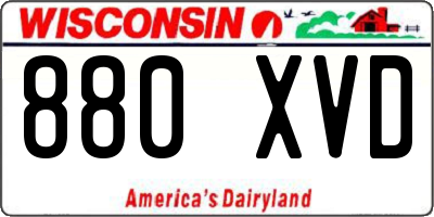 WI license plate 880XVD