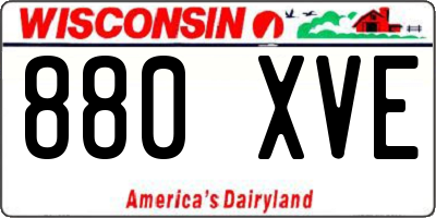 WI license plate 880XVE