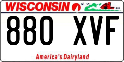 WI license plate 880XVF