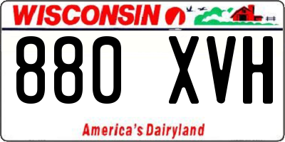 WI license plate 880XVH