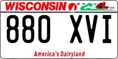 WI license plate 880XVI