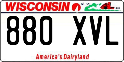 WI license plate 880XVL