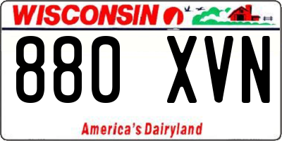 WI license plate 880XVN
