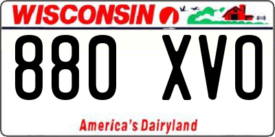 WI license plate 880XVO