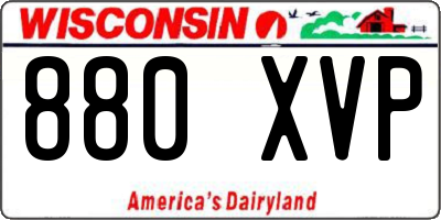 WI license plate 880XVP