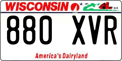 WI license plate 880XVR
