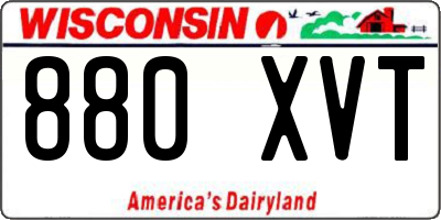 WI license plate 880XVT