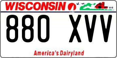 WI license plate 880XVV
