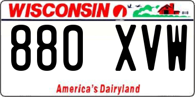 WI license plate 880XVW