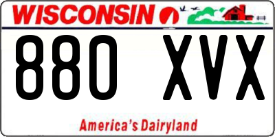 WI license plate 880XVX