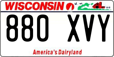 WI license plate 880XVY