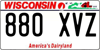 WI license plate 880XVZ