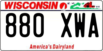 WI license plate 880XWA