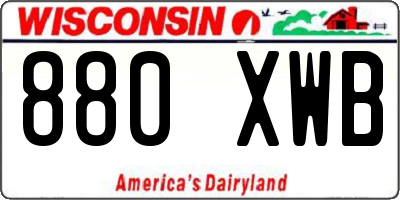 WI license plate 880XWB