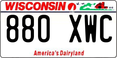 WI license plate 880XWC