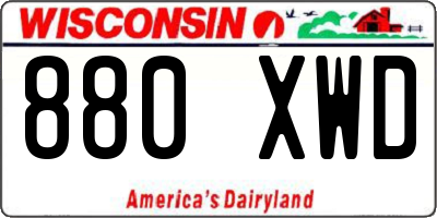 WI license plate 880XWD