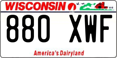 WI license plate 880XWF