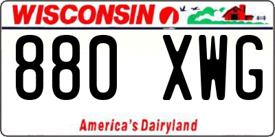 WI license plate 880XWG