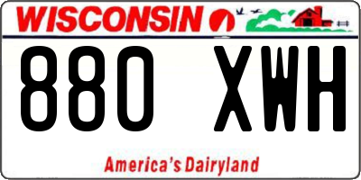 WI license plate 880XWH