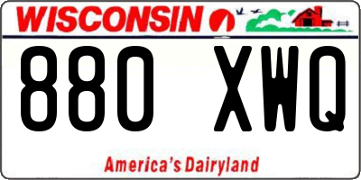WI license plate 880XWQ