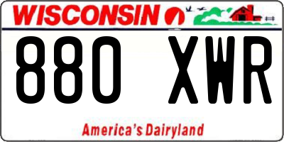 WI license plate 880XWR