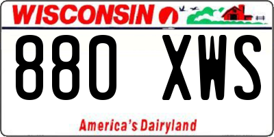 WI license plate 880XWS