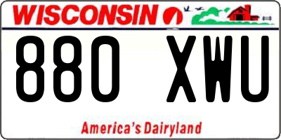 WI license plate 880XWU