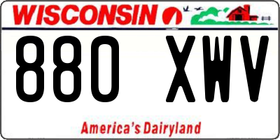 WI license plate 880XWV