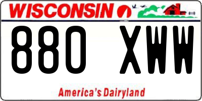 WI license plate 880XWW