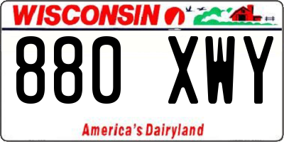 WI license plate 880XWY