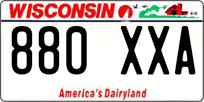 WI license plate 880XXA