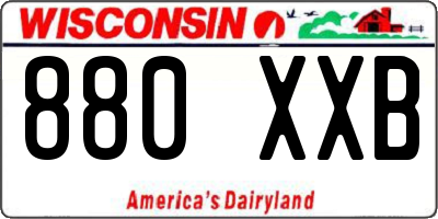 WI license plate 880XXB
