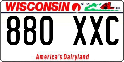 WI license plate 880XXC