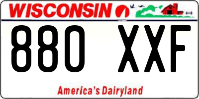 WI license plate 880XXF