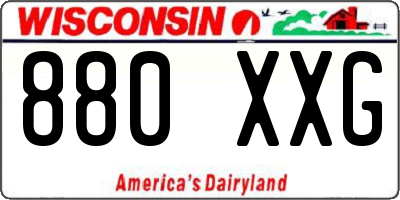 WI license plate 880XXG