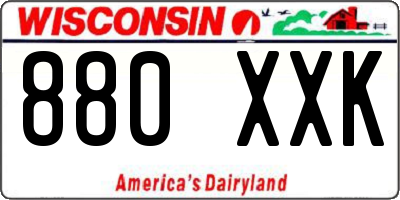 WI license plate 880XXK