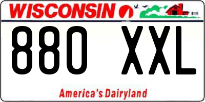 WI license plate 880XXL
