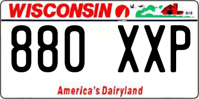 WI license plate 880XXP