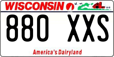 WI license plate 880XXS